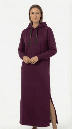 Nora Mikken MARTINA Maxi Hoodie Dress Mauve Wine - DAMESKLEDING XS-XXL - 