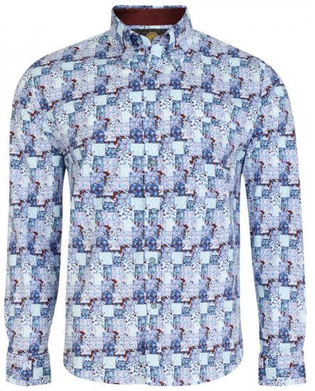 Kam Jeans P007 LS Digital Print Shirt - Hemden - Overhemden Grote Maten Heren