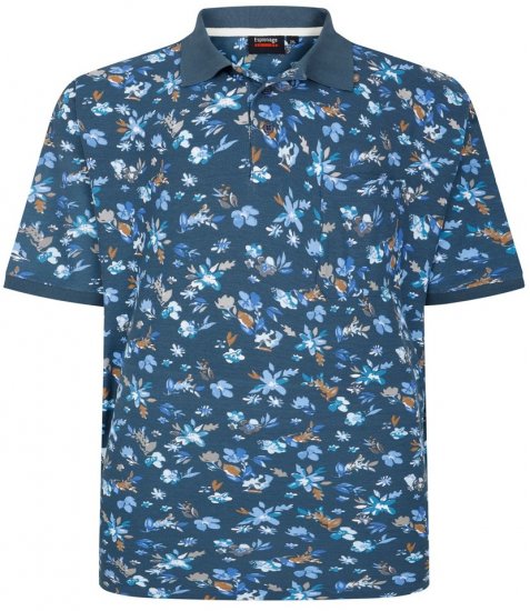 Espionage P221 polo met bloemenprint - Polo shirts - Grote Maten Poloshirts Heren