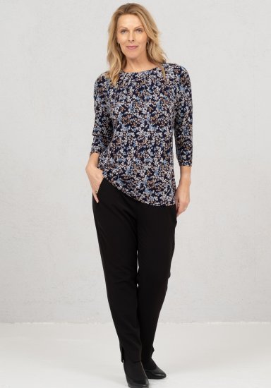 Scandinavian Caramel Tiny Flower Petals Blouse Light Blue - Bedrukte T-shirts voor dames - 