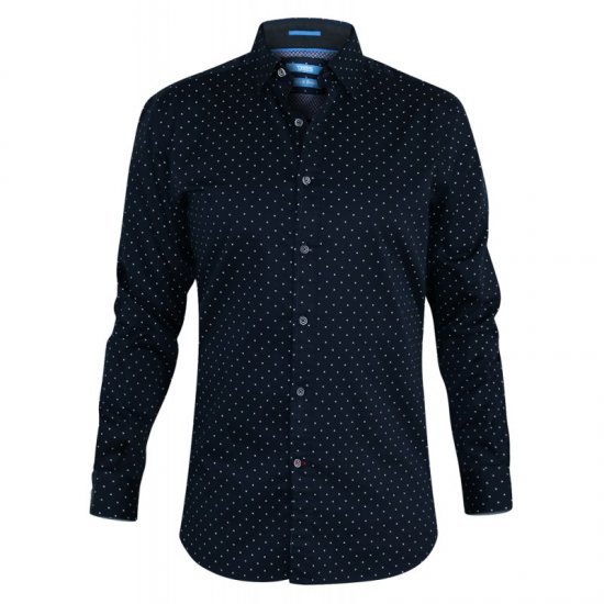 D555 Rashard Long Sleeve Printed Shirt - Hemden - Overhemden Grote Maten Heren