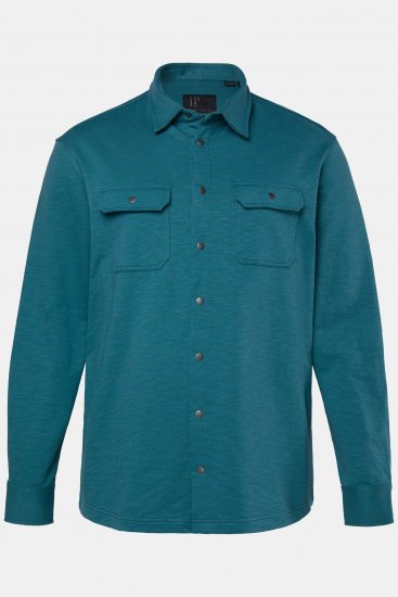 JP1880 Jersey Shirt Long Sleeve Modern Fit Blue - Hemden - Overhemden Grote Maten Heren