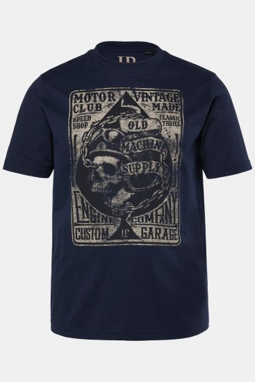 JP1880 T-Shirt Short Sleeve Skull Chest Print Navy - T-shirts - Grote Maten T-shirts Heren