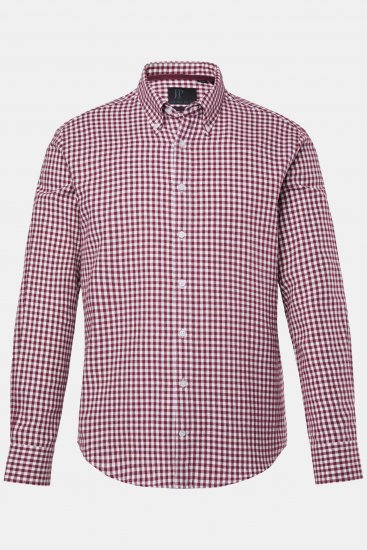 JP1880 Checked Flannel Shirt Long Sleeve Light Red - Hemden - Overhemden Grote Maten Heren