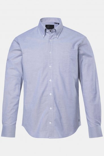 JP1880 Oxford Shirt Flexnamic Long Sleeve Grey - Hemden - Overhemden Grote Maten Heren