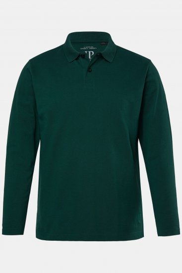 JP1880 Polo Shirt Long Sleeve Pique Dark Green - Polo shirts - Grote Maten Poloshirts Heren