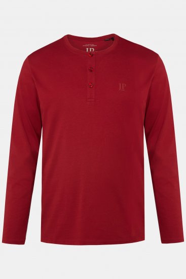 JP1880 Henley T-shirt Long Sleeve Red - T-shirts - Grote Maten T-shirts Heren