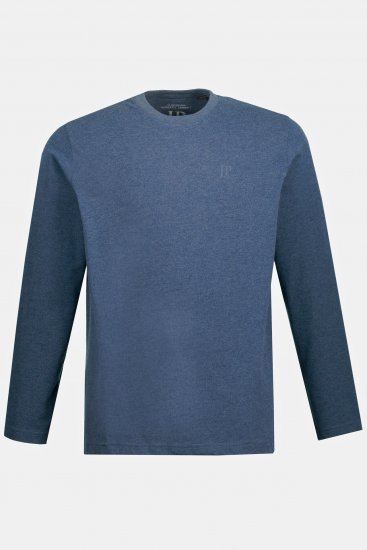 JP1880 Long Sleeve OEKO-TEX T-Shirt Blue Denim - T-shirts - Grote Maten T-shirts Heren