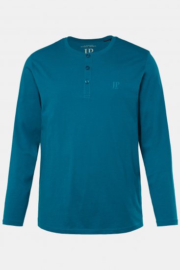 JP1880 Henley T-shirt Long Sleeve Blue - T-shirts - Grote Maten T-shirts Heren