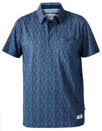 D555 Sefton Print Floral Polo Navy - Polo shirts - Grote Maten Poloshirts Heren