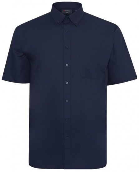 Espionage SH149 Plain Short Sleeve Shirt Navy - Hemden - Overhemden Grote Maten Heren