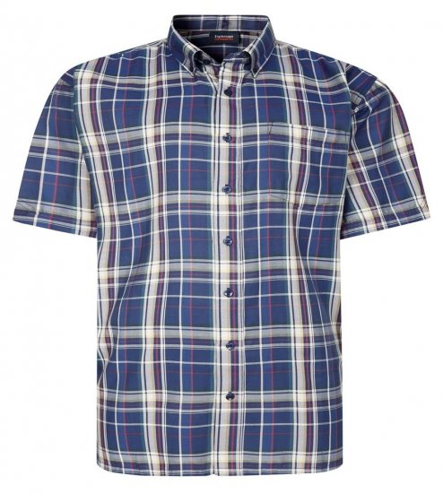 Espionage SH447 Geruit overhemd navyblauw - Hemden - Overhemden Grote Maten Heren