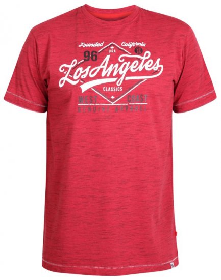 D555 Shelton T-shirt Red - T-shirts - Grote Maten T-shirts Heren