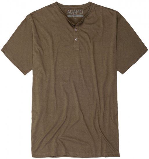 Adamo Silas Regular fit Serafino T-shirt Khaki - T-shirts - Grote Maten T-shirts Heren