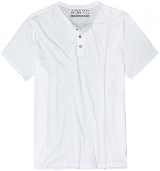 Adamo Silas Regular fit Serafino T-shirt White - T-shirts - Grote Maten T-shirts Heren