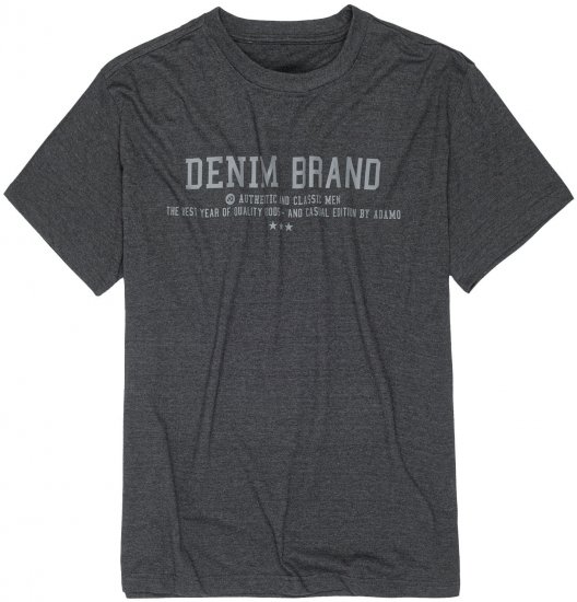 Adamo Simon Regular fit Printed T-shirt Charcoal - T-shirts - Grote Maten T-shirts Heren