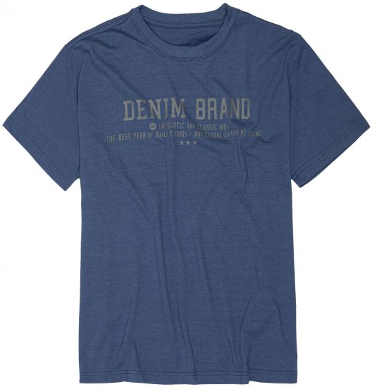 Adamo Simon Regular fit Printed T-shirt Denim Blue - T-shirts - Grote Maten T-shirts Heren