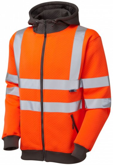 Leo Saunton Hooded Sweatshirt Hi-Vis Orange - Werkkleding - Werkkleding Grote Maten Heren