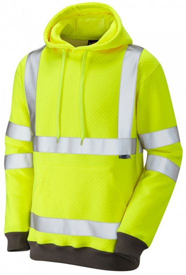 Leo Goodleigh Hooded Sweatshirt Hi-Vis Yellow - Werkkleding - Werkkleding Grote Maten Heren