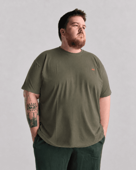 Motley Denim Stockholm T-shirt Dark Khaki - T-shirts - Grote Maten T-shirts Heren
