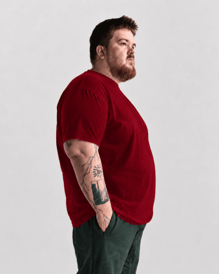 Motley Denim Stockholm T-shirt Red - T-shirts - Grote Maten T-shirts Heren