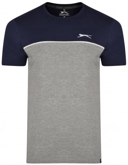 Slazenger Tarique T-shirt Navy/Grey - T-shirts - Grote Maten T-shirts Heren