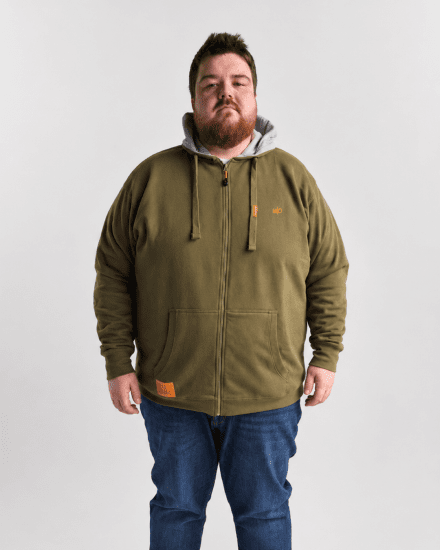Motley Denim Copenhagen Hoodie Dark Khaki - Sweaters & hoodies - Sweaters & Hoodies Grote Maten Heren