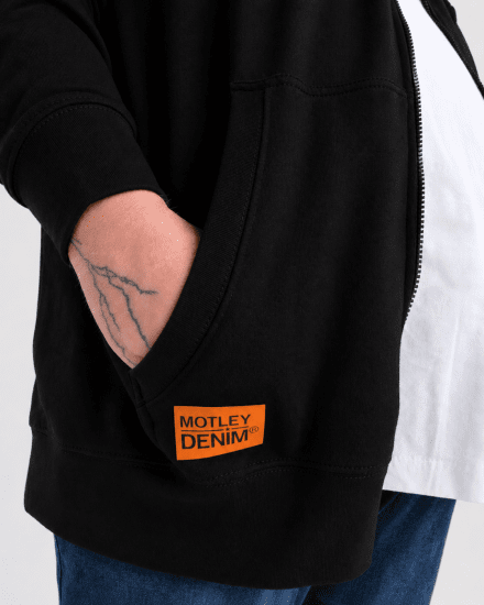 Motley Denim Copenhagen Hoodie Black - Sweaters & hoodies - Sweaters & Hoodies Grote Maten Heren