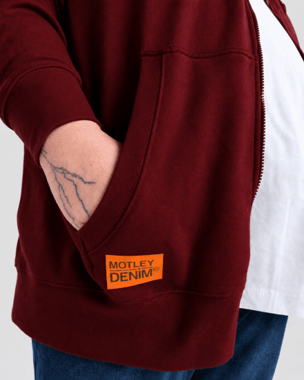 Motley Denim Copenhagen Hoodie Red - Sweaters & hoodies - Sweaters & Hoodies Grote Maten Heren