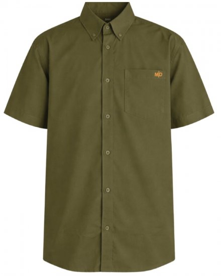 Motley Denim Zagreb Overhemd met korte mouw Donker khaki - Hemden - Overhemden Grote Maten Heren