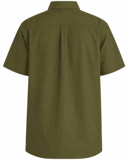 Motley Denim Zagreb Overhemd met korte mouw Donker khaki - Hemden - Overhemden Grote Maten Heren
