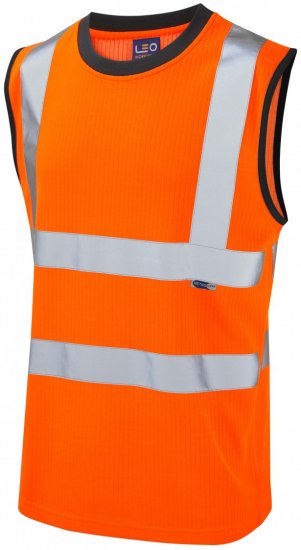 Leo Ashford Comfort Sleeveless T-shirt Hi-Vis Orange - Werkkleding - Werkkleding Grote Maten Heren