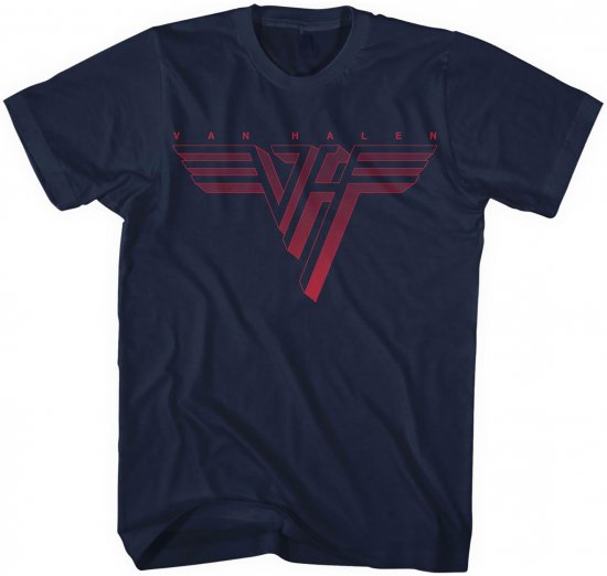 Van Halen Classic Red Logo T-shirt Navy - T-shirts - Grote Maten T-shirts Heren