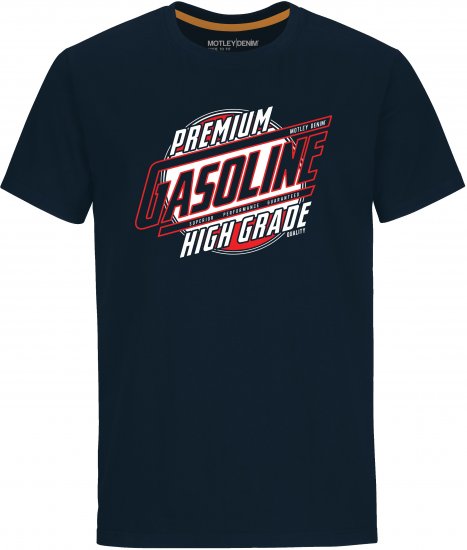 Motley Denim Watford T-Shirt Navy - T-shirts - Grote Maten T-shirts Heren