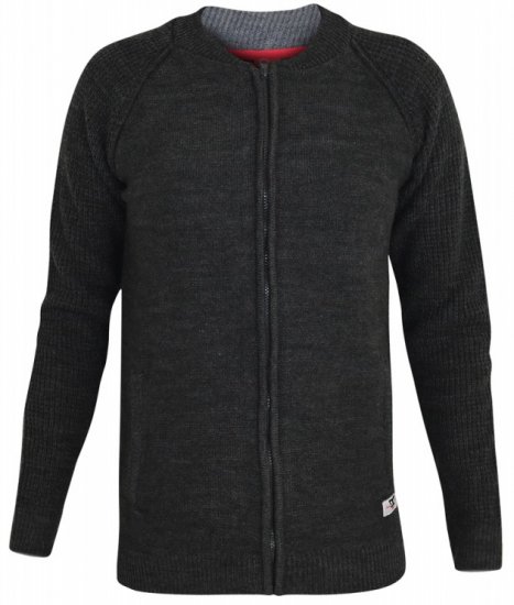 D555 Xavier Knitted Bomber Charcoal - Sweaters & hoodies - Sweaters & Hoodies Grote Maten Heren
