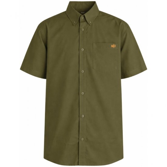 Motley Denim Zagreb Overhemd met korte mouw Donker khaki - Hemden - Overhemden Grote Maten Heren