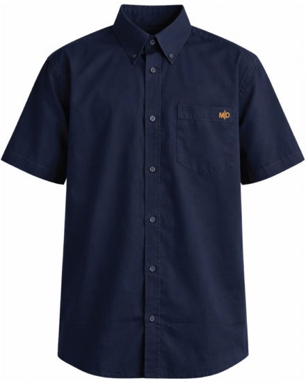 Motley Denim Zagreb Overhemd met korte mouw Marineblauw - Hemden - Overhemden Grote Maten Heren